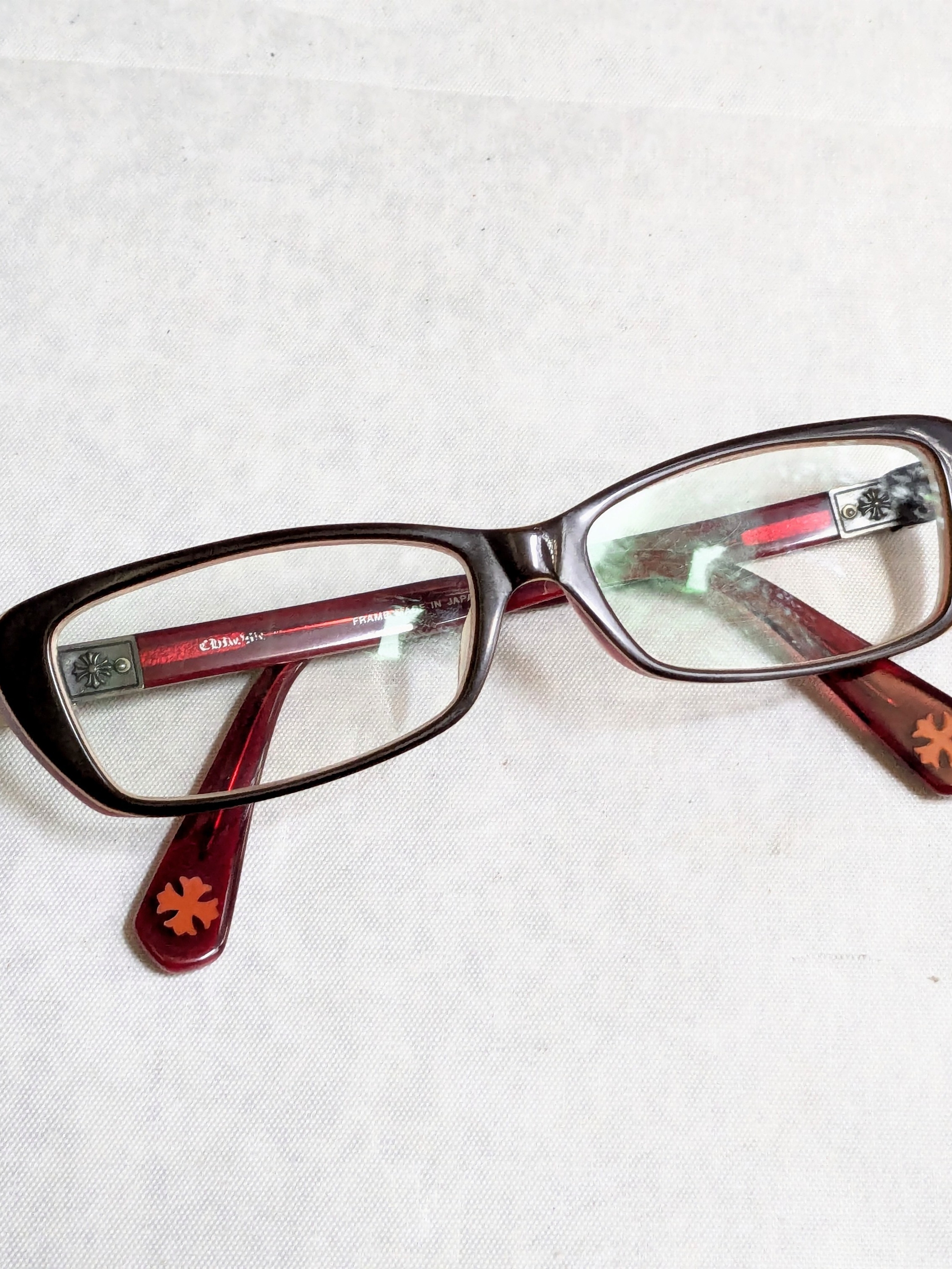Chrome Hearts Venus Eyeglasses Black Red Magnified Rectangle